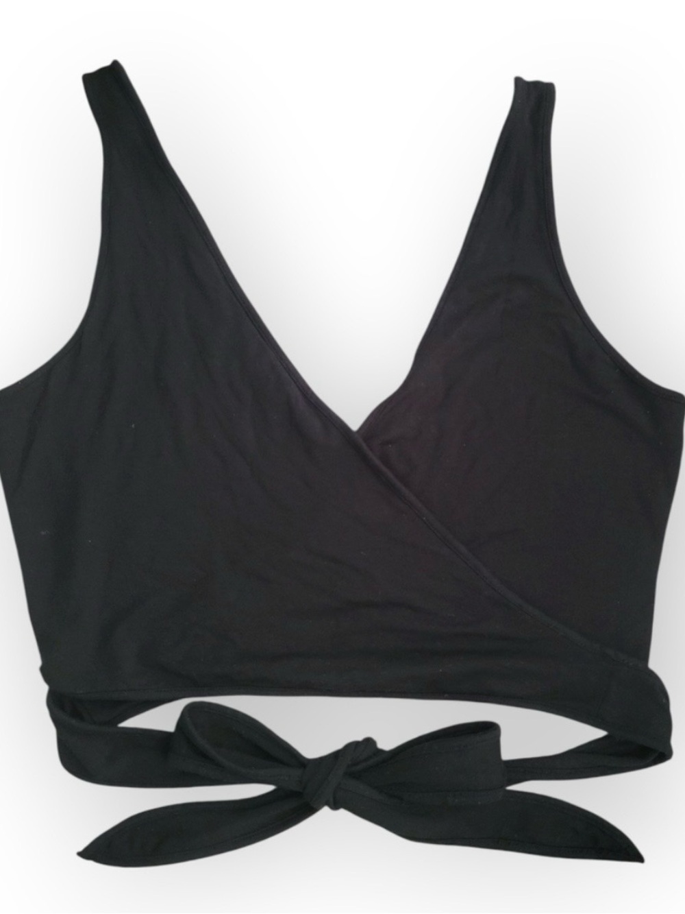 Aritzia WILFRED FREE Hamann Black Wrap Crop Tank Top - Picture 4 of 7